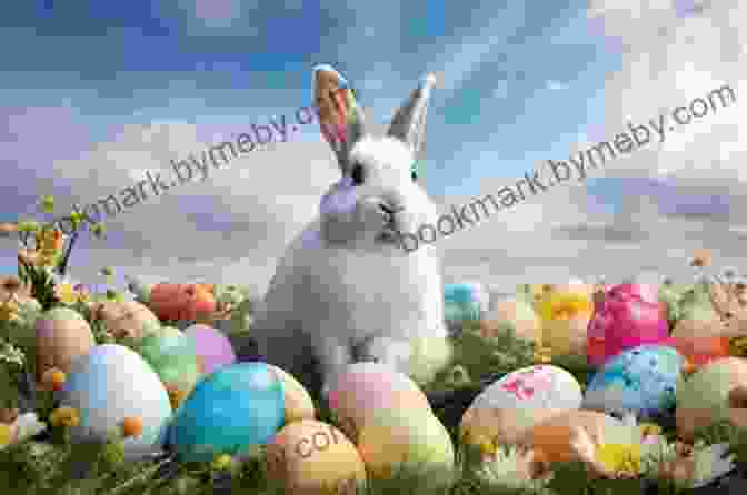 A Cheerful Illustration Of Lucy Bear Surrounded By Colorful Easter Eggs In A Blooming Meadow Lucy Bear Goes Easter Egg Hunting