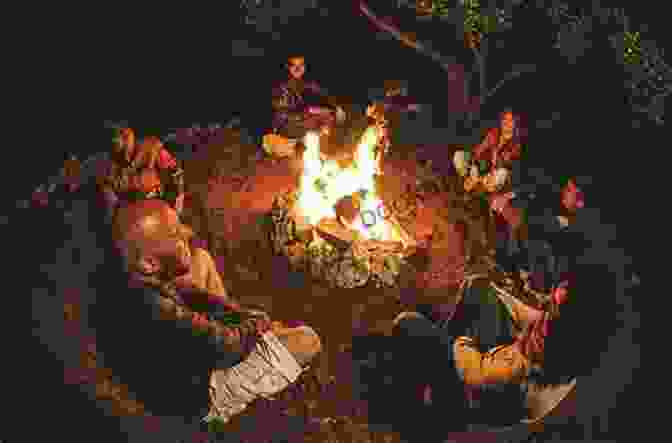 A Group Of Villagers Gathered Around A Campfire, Sharing Stories And Laughter Shadowed (Valos Of Sonhadra 6)