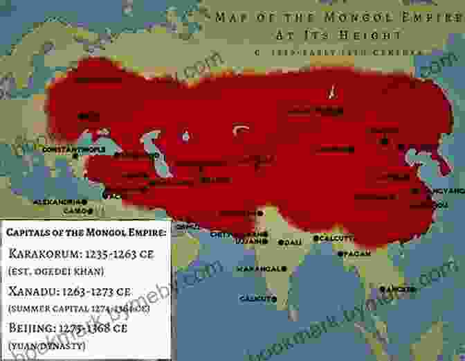 A Map Of The Mongol Empire At Its Greatest Extent, Spanning From Eastern Europe To East Asia Genghis Khan Biography For Kids (Just The Facts 12)