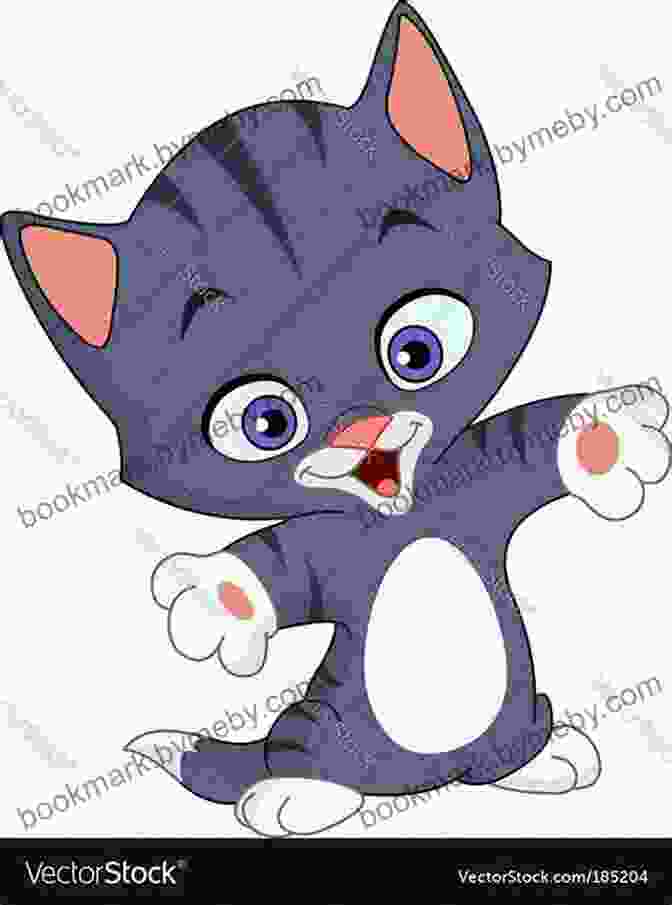 A Playful Illustration Of A Cheerful Kitten With Vibrant Eyes And A Fluffy Tail. Drawing Manga Animals Chibis And Other Adorable Creatures