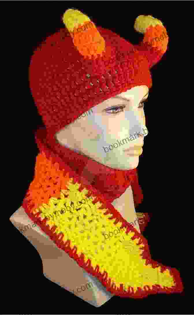 A Vibrant Red Devil Horned Hat Crochet Pattern With Intricate Details Devil Horned Hat Crochet Pattern