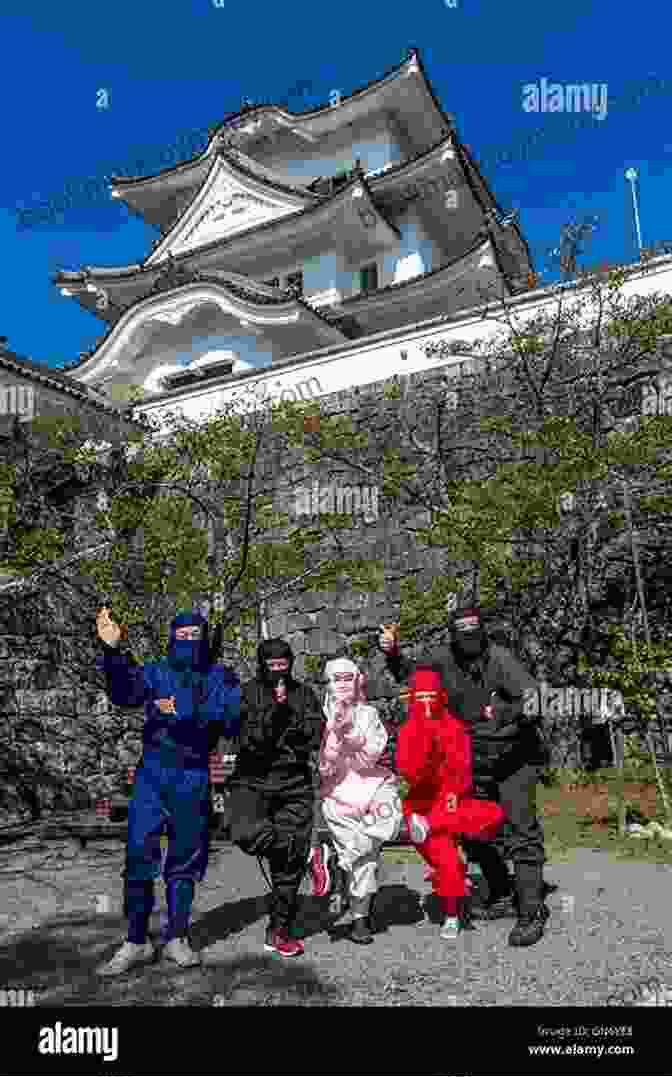 Jack And Annie Standing In Front Of A Japanese Castle, Surrounded By Ninjas. Night Of The Ninjas (Magic Tree House 5)